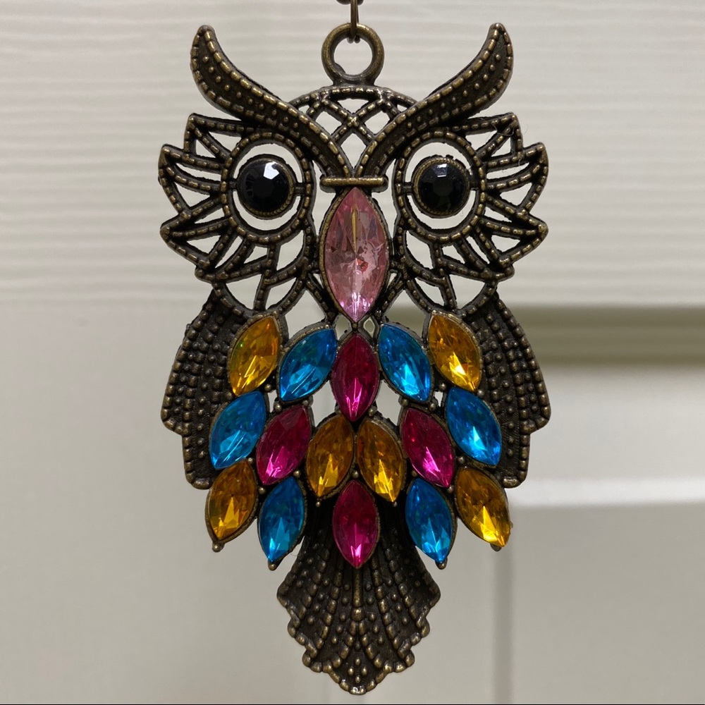 Jeweled Owl Necklace